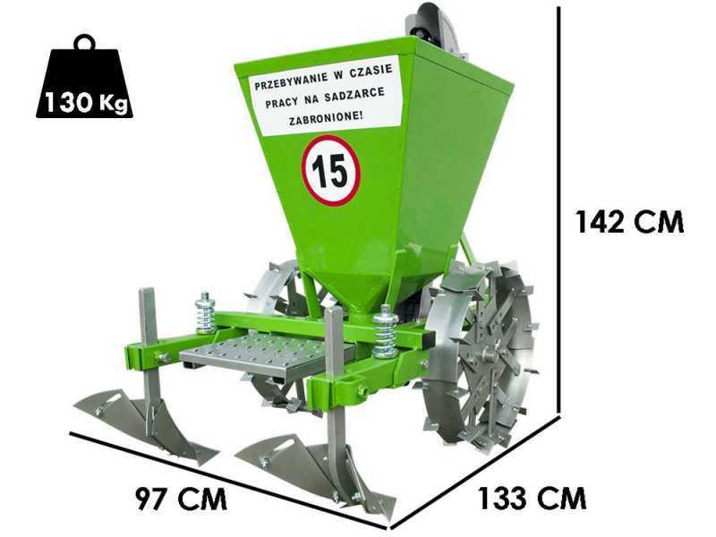 Bomet Gemini - Planteuse de pommes de terre &agrave; une rang&eacute;e - Roues m&eacute;talliques r&eacute;glables