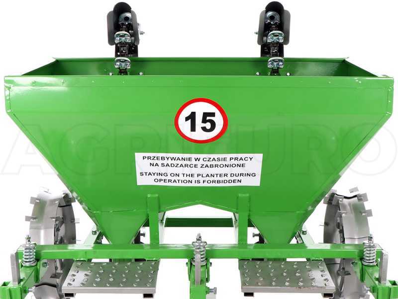 Bomet Gemini - Planteuse de pommes de terre deux rangs - Roues m&eacute;talliques r&eacute;glables