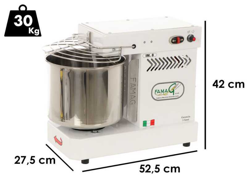 P&eacute;trin &agrave; spirale Famag Grilletta IM 8 10 vitesses - Haut niveau d'hydratation - Capacit&eacute; de cuve 8 Kg 11.5L