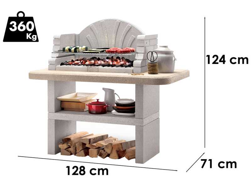 Palazzetti St. Tropez - Barbecue &agrave; bois et charbon en ma&ccedil;onnerie