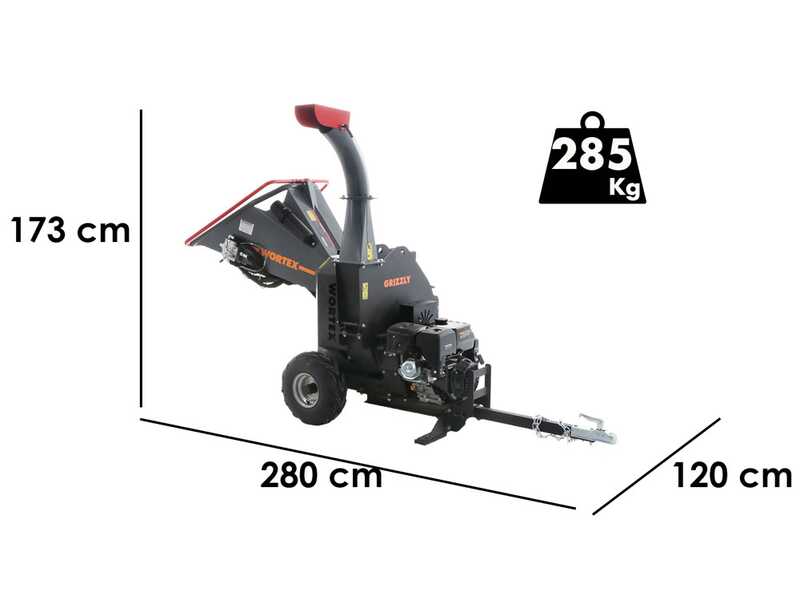 Wortex Grizzly - Broyeur thermique tractable - Loncin 420cm3 avec d&eacute;marrage &eacute;lectrique