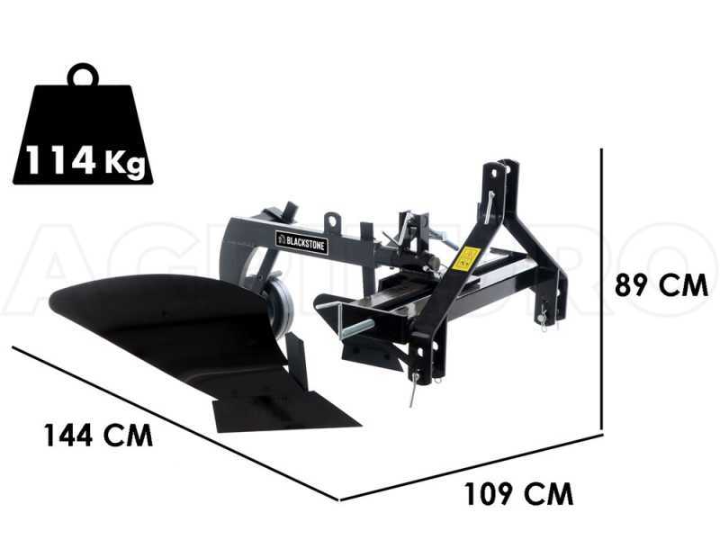 BlackStone B-BPS 35 &ndash; Charrue mono-soc &ndash; R&eacute;glage lat&eacute;ral manuel par vis - Pour tracteurs avec attelage &agrave; trois points