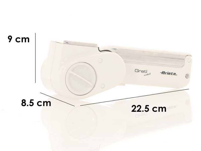 Ariete Grat&igrave; METAL 44 - R&acirc;pe &agrave; fromage &agrave; batterie - 2 rouleaux offerts