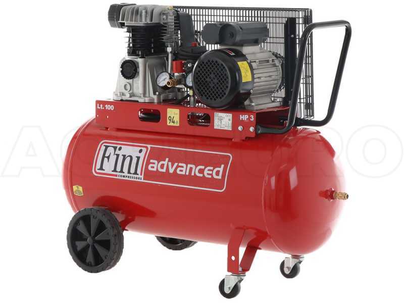 Fini Advanced MK 103-100-3M - Compresseur &eacute;lectrique monophas&eacute; &agrave; courroie - Moteur 3 CV - 100 L