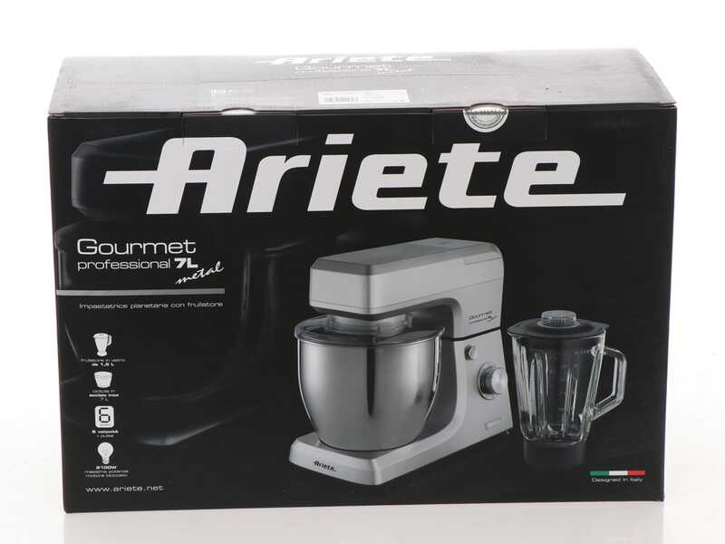 Batteur M&eacute;langeur Plan&eacute;taire avec Mixeur - Ariete Gourmet Professional 7L Metal