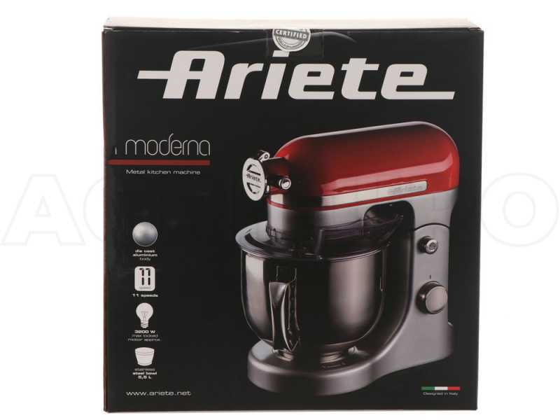 Batteur M&eacute;langeur Plan&eacute;taire Ariete Moderna Rouge - Puissance 1600 Watts