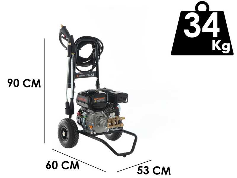 Comet FDX2 CXD 10/220 - Nettoyeur haute pression thermique - 220 bar - 600 l/h - Moteur Loncin G200FA &agrave; essence