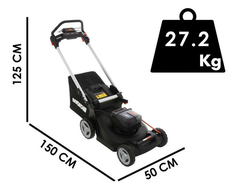 Worx Nitro WG748E - Tondeuse &agrave; gazon &agrave; batterie - 2x20V/4Ah - coupe de 46 cm