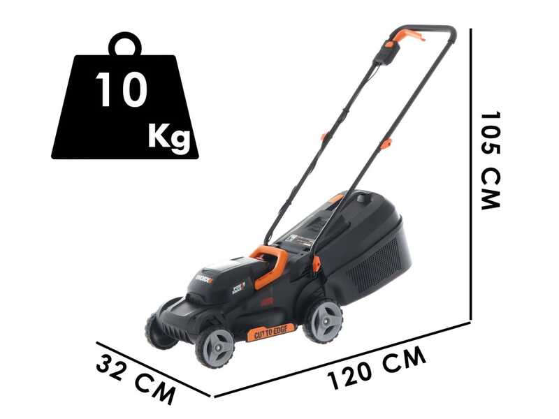 Worx WG730E - Tondeuse &agrave; gazon &agrave; batterie - 20V/4Ah - Coupe 30 cm