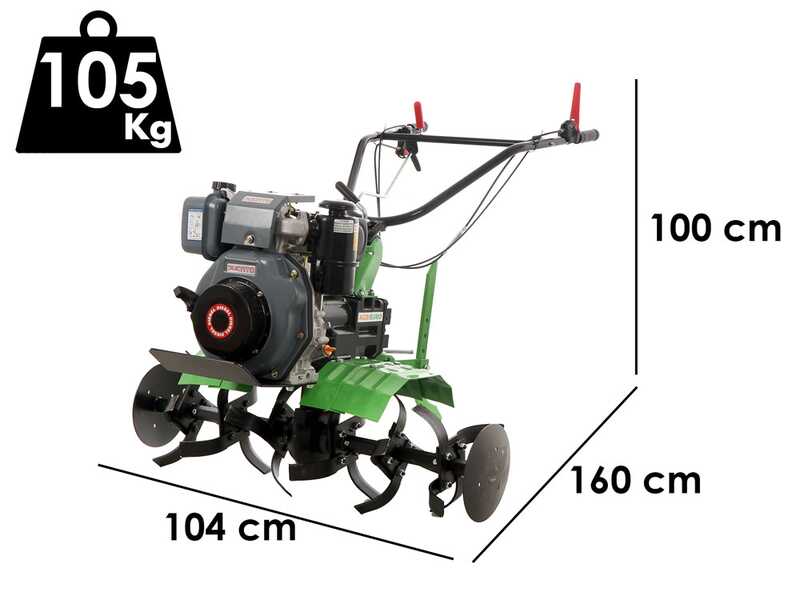 Motobineuse Agri 102 avec fraise 95 cm -  Moteur &agrave; Diesel de 296cm3