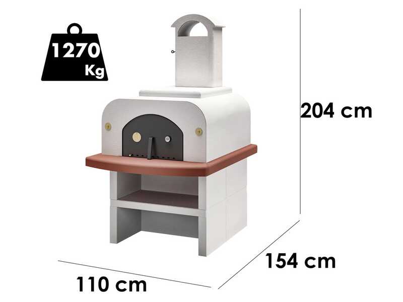 Palazzetti Easy Large avec base - Four &agrave; bois d'ext&eacute;rieur - Avec chambre 77x96 cm