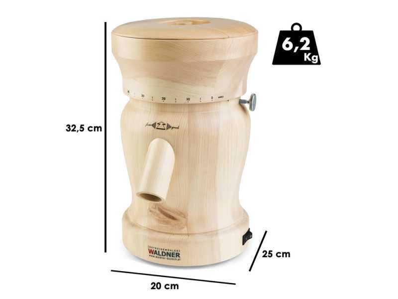 Waldner Lady - Moulin &agrave; farine en pin cembro avec meules en pierre - 400W