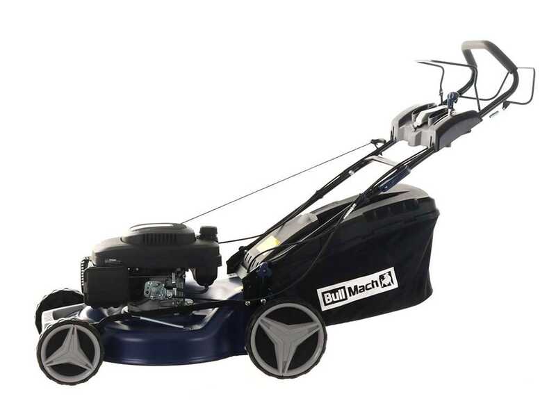 BullMach ACHILLE 51 - Tondeuse &agrave; gazon thermique tract&eacute;e - 4 en 1 -  Moteur de 224 cc - D&eacute;marrage &eacute;lectrique