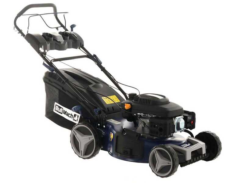 BullMach ACHILLE 51 - Tondeuse &agrave; gazon thermique tract&eacute;e - 4 en 1 -  Moteur de 224 cc - D&eacute;marrage &eacute;lectrique