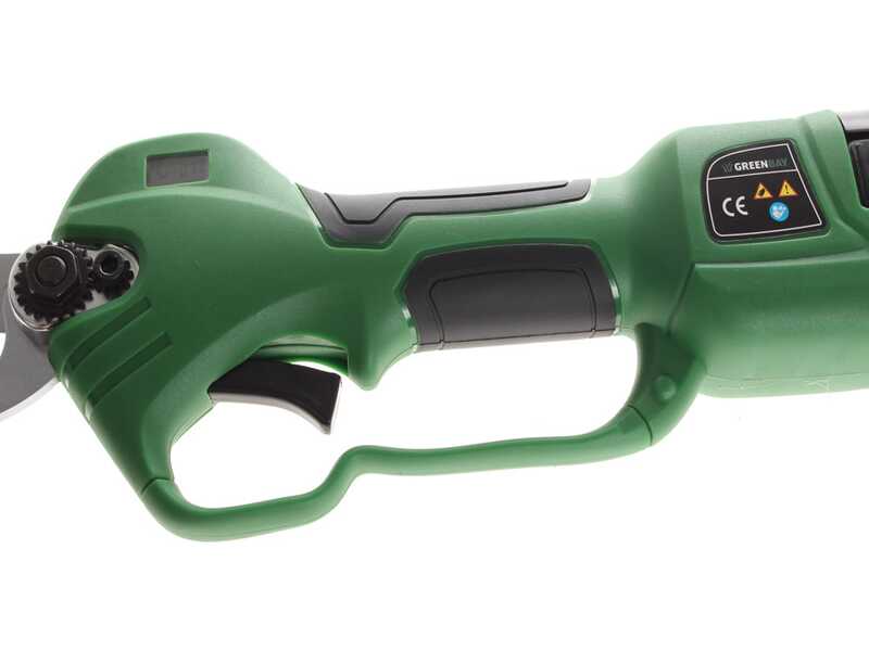 S&eacute;cateur de taille &agrave; batterie GreenBay TopCut 28 - 2 batteries de 16.8V - 2Ah