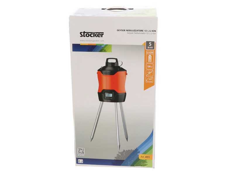 Atomiseur &agrave; batterie Stocker Geyser 12 L Li-Ion - Batterie de 12V 2,5Ah - D&eacute;sinfectant