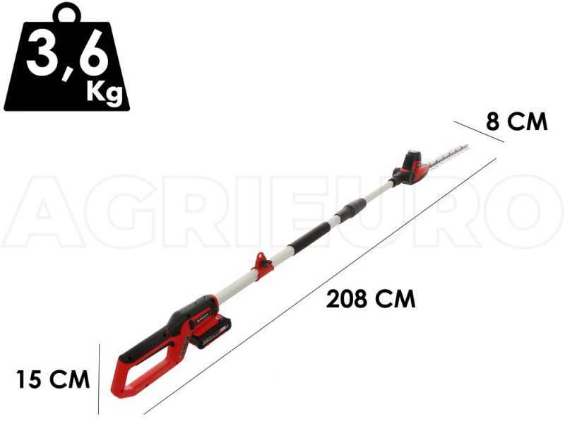 Taille-haies sur perche de rallonge &agrave; batterie Einhell GC-HH 18/45 Li T- 18V- SANS BATTERIE NI CHARGEUR