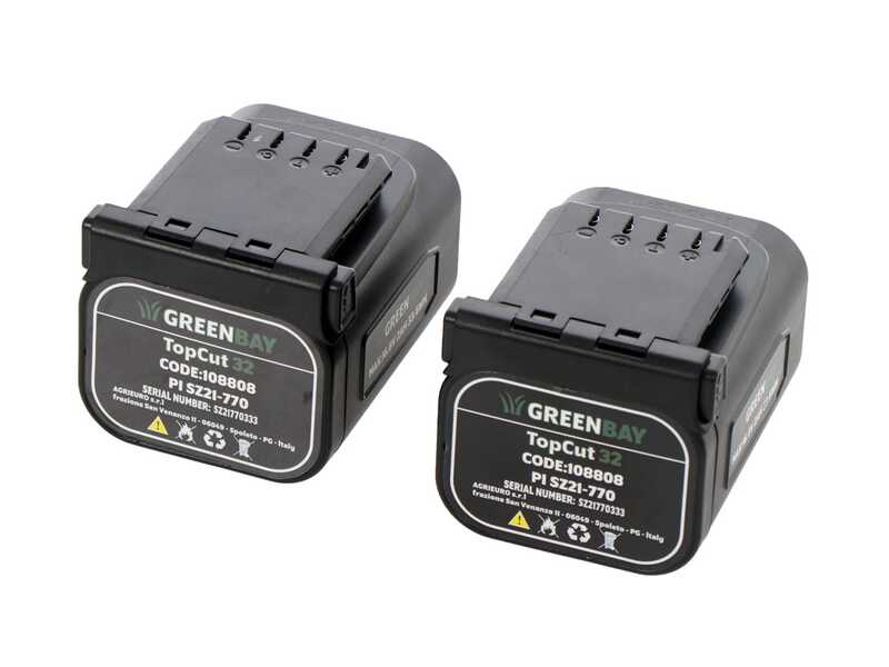 S&eacute;cateur de taille &agrave; batterie sur perche t&eacute;lescopique GreenBay TopCut 32 - 2x 16.8V - 2Ah - 150/210 cm - Diam&egrave;tre de coupe 32 mm