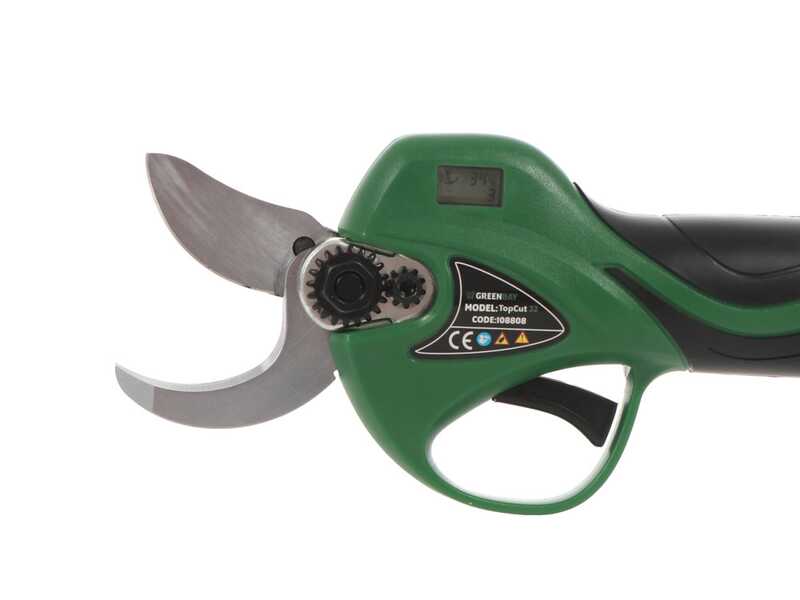 S&eacute;cateur de taille &agrave; batterie sur perche t&eacute;lescopique GreenBay TopCut 32 - 2x 16.8V - 2Ah - 150/210 cm - Diam&egrave;tre de coupe 32 mm