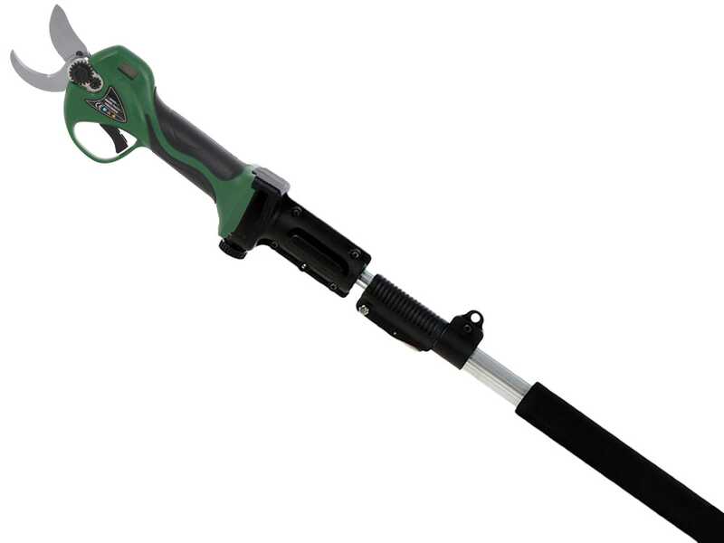 S&eacute;cateur de taille &agrave; batterie sur perche t&eacute;lescopique GreenBay TopCut 32 - 2x 16.8V - 2Ah - 150/210 cm - Diam&egrave;tre de coupe 32 mm