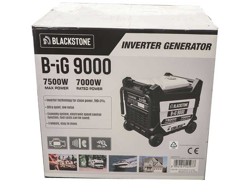 BlackStone B-iG 9000 - Groupe &eacute;lectrog&egrave;ne inverter insonoris&eacute; sur chariot 7.5 kW - Continu 7 kW Monophas&eacute;