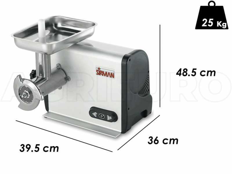 Sirman TC 12 Dakota - Hachoir &agrave; viande &eacute;lectrique - en acier inox - 1100W