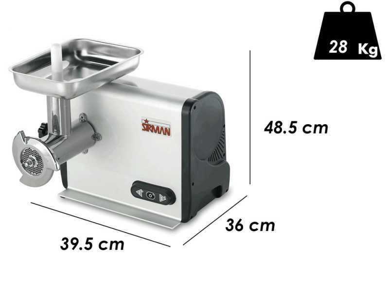 Sirman TC 22 Dakota - Hachoir &agrave; viande &eacute;lectrique - en aluminium et acier inox - 1100W