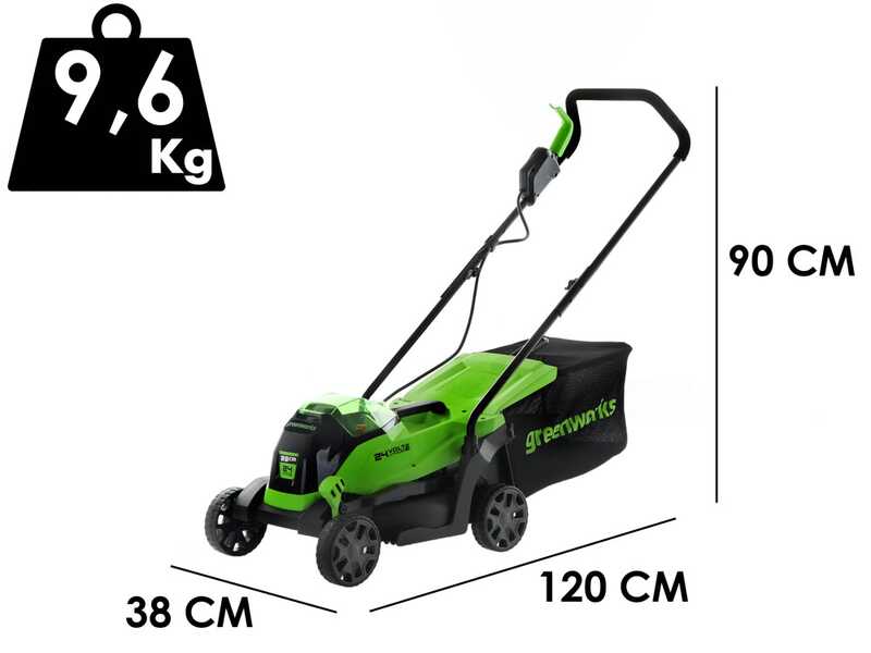 Tondeuse &eacute;lectrique &agrave; batterie Greenworks GD24LM33 24V - 33 cm - Batterie 4Ah