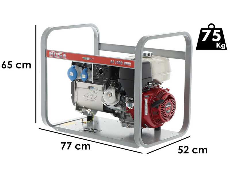 MOSA GE 7000 HBM AVR - Groupe &eacute;lectrog&egrave;ne 6 KW monophas&eacute; - Alternateur italien