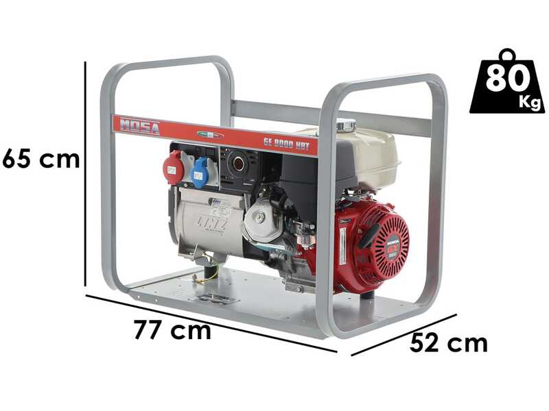 MOSA GE 8000 HBT - Groupe &eacute;lectrog&egrave;ne 6.4 KW triphas&eacute; - Alternateur italien - Moteur Honda GX390