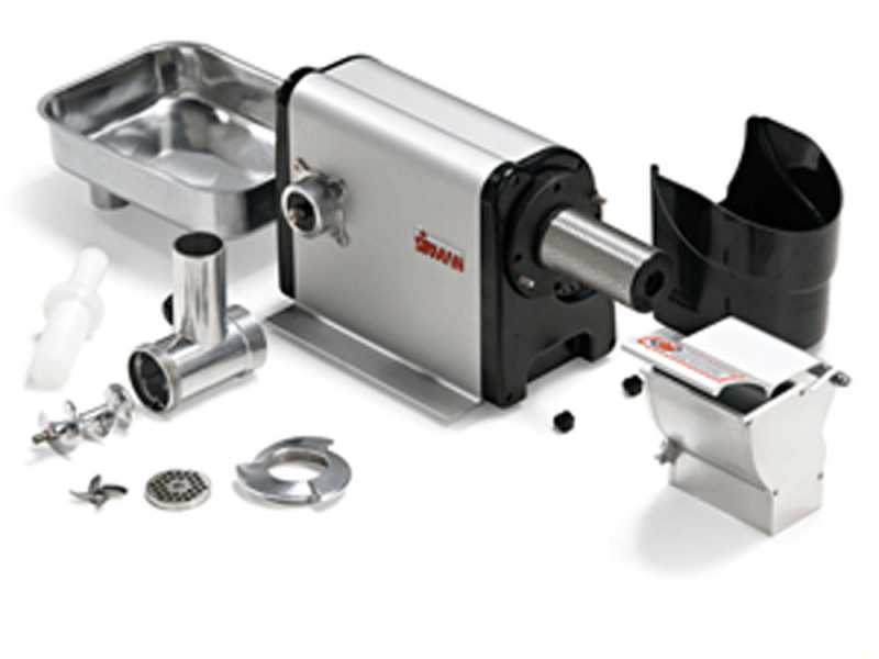 Sirman TCG 12 M.I. Denver - Hachoir &agrave; viande &eacute;lectrique - R&acirc;pe int&eacute;gr&eacute;e - Bouche en acier inox