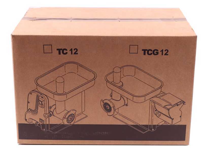 Sirman TCG 12 M.I. Denver - Hachoir &agrave; viande &eacute;lectrique - R&acirc;pe int&eacute;gr&eacute;e - Bouche en acier inox