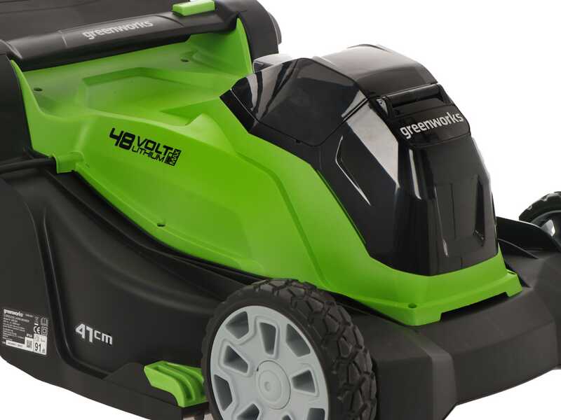Greenworks G48LM41 - Tondeuse &agrave; gazon &agrave; batterie 48V/4Ah - coupe 41 cm