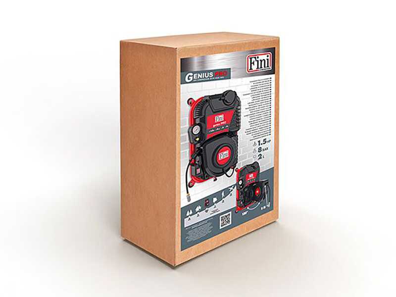 Fini Genius Pro 230/50 - Compresseur d'air mural avec enrouleur - 160 L/min