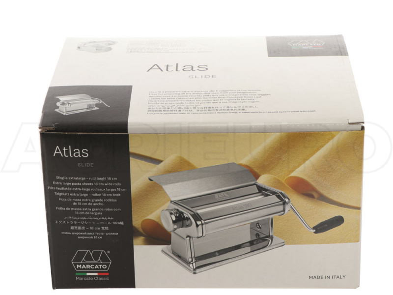 Marcato Atlas 150 Slide Laminoir - Machine &agrave; p&acirc;tes manuelle en INOX