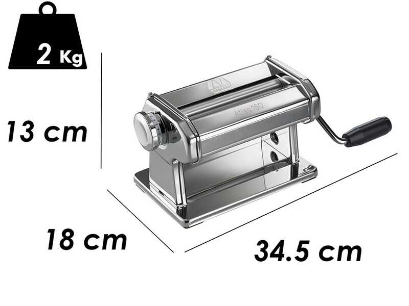 Marcato Atlas 150 Roller  - Laminoir - Machine à pâtes manuelle en INOX
