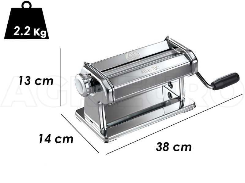 Marcato Atlas 180 Roller - Laminoir Machine &agrave; p&acirc;tes manuelle en INOX
