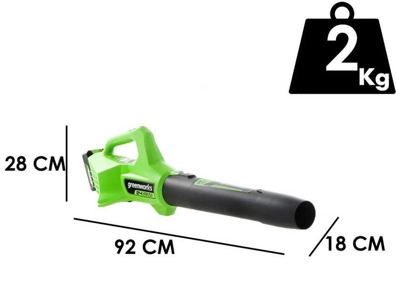 Souffleur &agrave; batterie axial Greenworks G24ABO 24V - SANS BATTERIE NI CHARGEUR