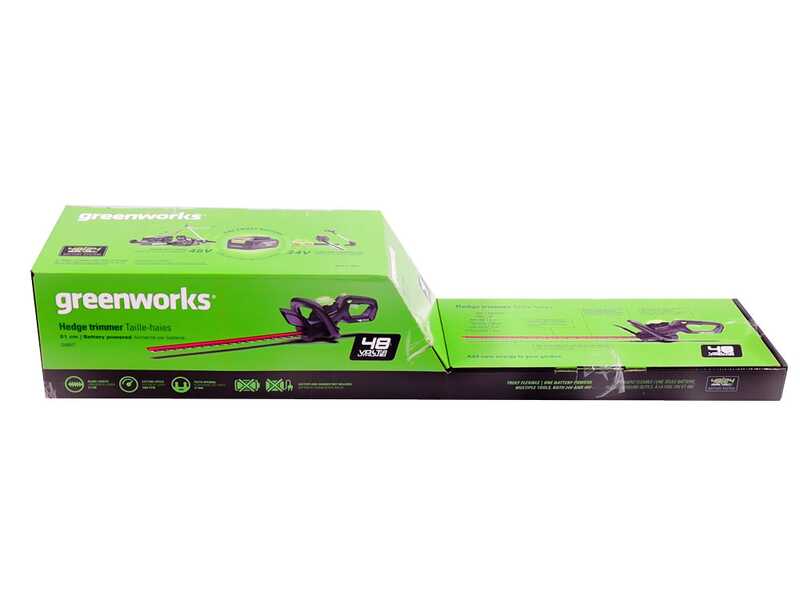 Greenworks G48HT - Taille-haie &agrave; batterie avec lame de 61 cm - SANS BATTERIE NI CHARGEUR