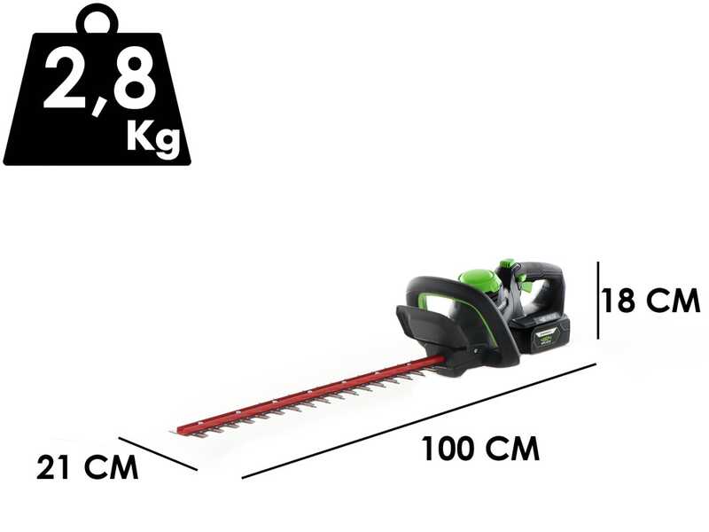 Taille-haies &agrave; batterie Greenworks G48HT 48V - lame de 61 cm - Batterie 2Ah