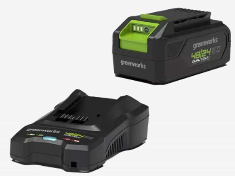 PROMO Taille-haies &agrave; batterie sur perche de rallonge Greenworks G48PHT 48 V - Batterie de 2Ah