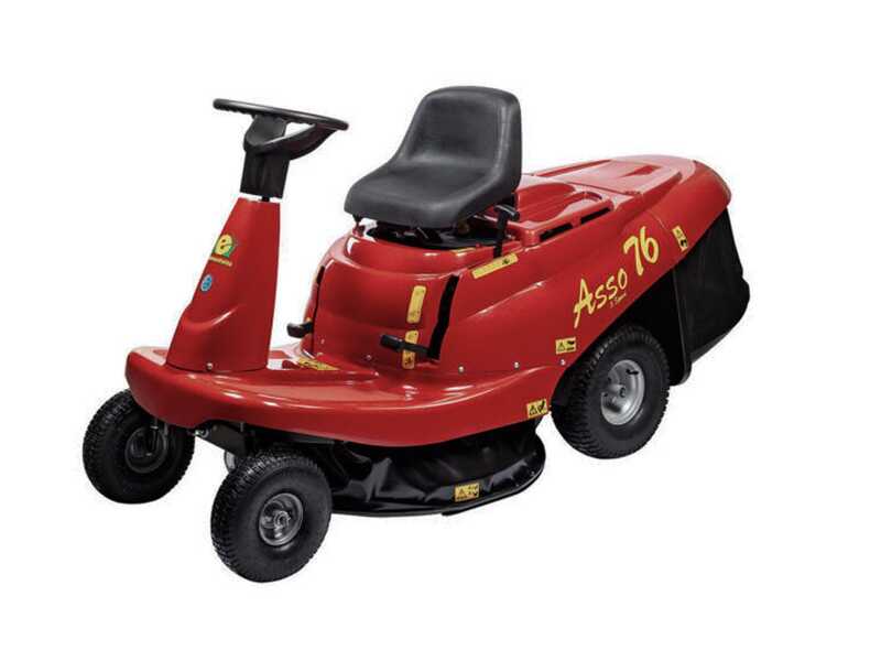 Eurosystems ASSO 76 Mini rider  - Tondeuse rider autoport&eacute;e - Bo&icirc;te de vitesse manuelle - Largeur de coupe 76 cm