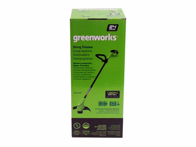 Coupe-bordures &eacute;lectrique &agrave; batterie Greenworks G24LT28 24V - batterie de 4 Ah