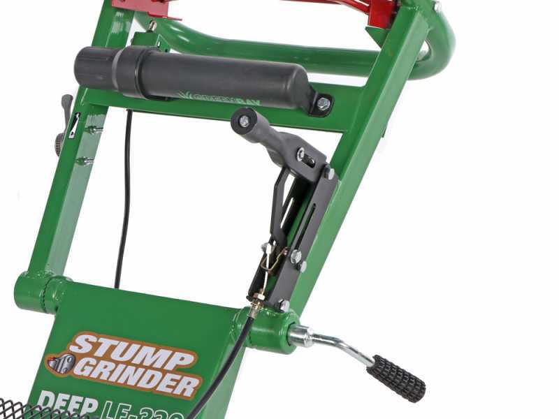 GreenBay Deep LE-330 - Rogneuse de souches - Moteur Loncin 420 cm3 avec d&eacute;marrage &eacute;lectrique - Roue de coupe avec 8 fraises en carbure de tungst&egrave;ne