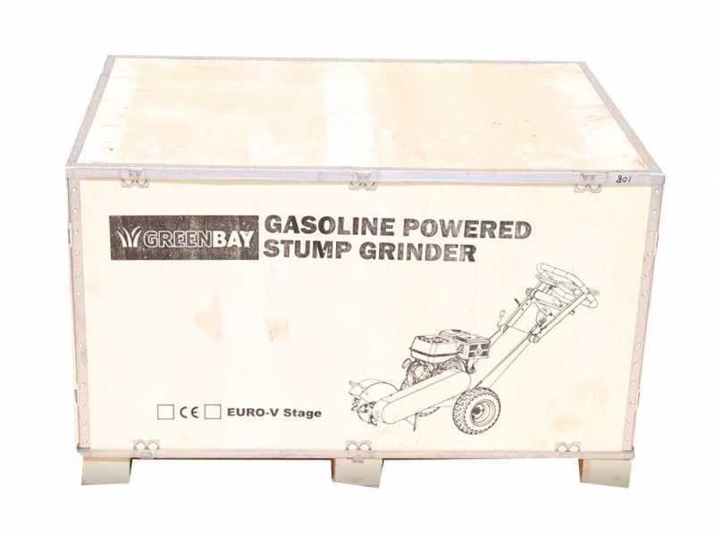 GreenBay Deep BSE-330 - Rogneuse de souches - Moteur B&amp;S XR2100 420 cm3 avec d&eacute;marrage &eacute;lectrique - Roue de coupe avec 8 fraises en carbure de tungst&egrave;ne