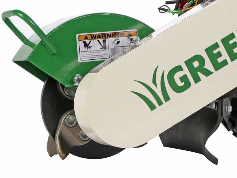 GreenBay Deep BSE-330 - Rogneuse de souches - Moteur B&amp;S XR2100 420 cm3 avec d&eacute;marrage &eacute;lectrique - Roue de coupe avec 8 fraises en carbure de tungst&egrave;ne