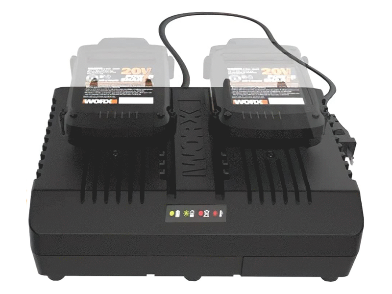 Chargeur de batterie double et rapide WORX 20V - 2 + 2Ah