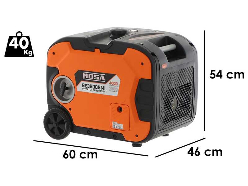 Mosa GE 3600 BMI - Groupe &eacute;lectrog&egrave;ne &agrave; inverter de 4 kW - Version trolley