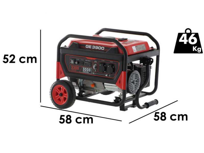 Mosa GE 3900 - Groupe &eacute;lectrog&egrave;ne 3.3 KW monophas&eacute; sur chariot - Moteur 4 temps essence