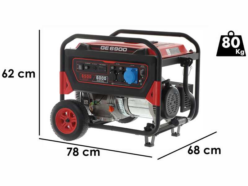 Mosa GE 6900 - Groupe &eacute;lectrog&egrave;ne 6.5 KW monophas&eacute; sur chariot - Moteur 4 temps essence